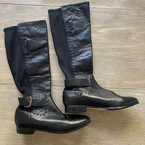 Johnston & Murphy Black Over the Knee Boots